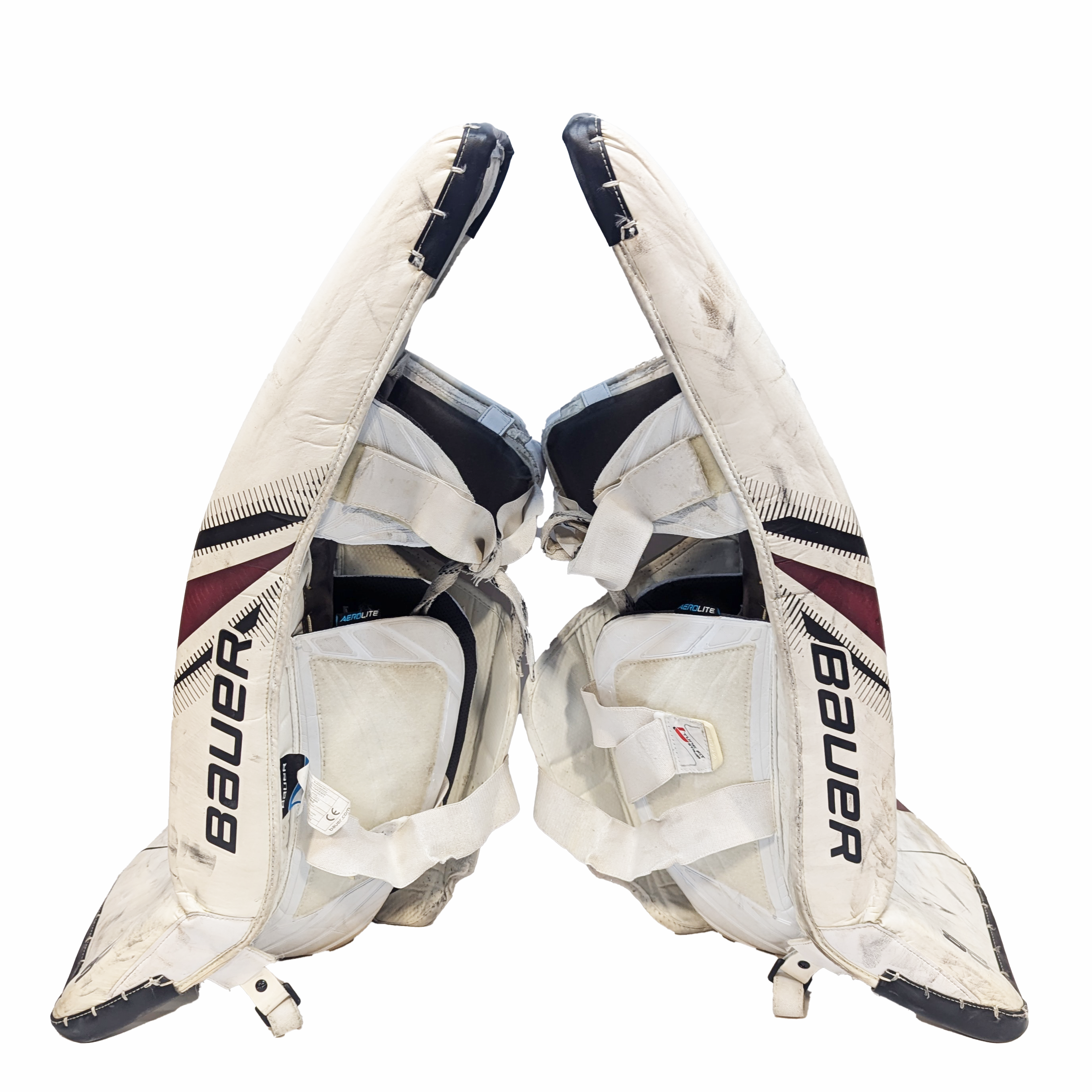 Bauer Supreme 2S Pro - Jambières de gardien de but Pro Stock d'occasion (blanc/marron)